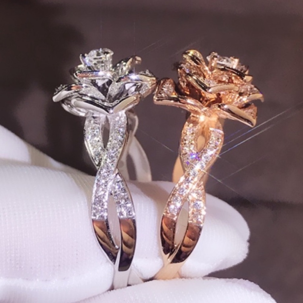 💍NEW 925 STERLING SILVER DIAMOND HALO RING💍 - Picture 6 of 7